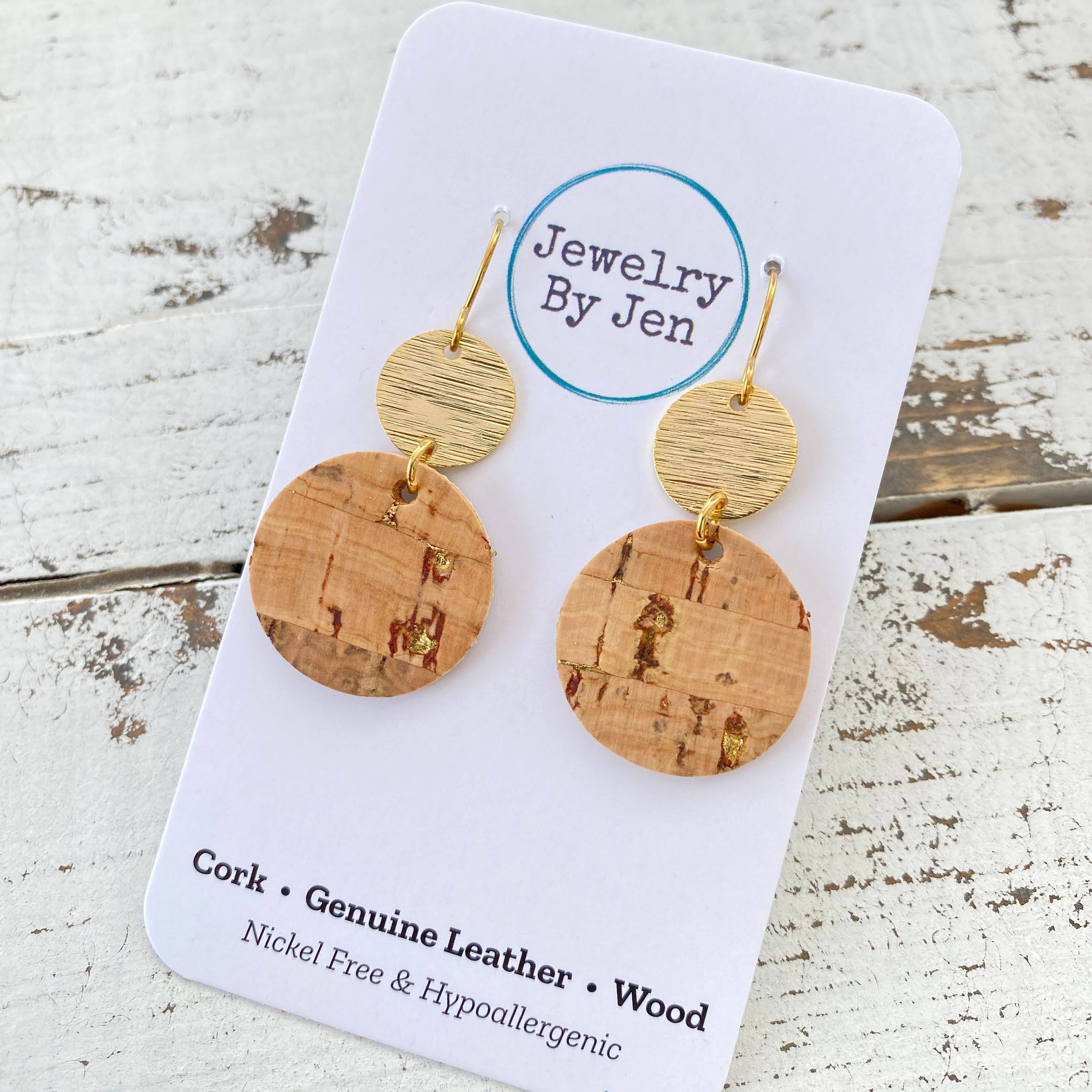 Jewelry By Jen - Wholesale Dangle Earrings - Cork w/Gold Accent  Earrings5