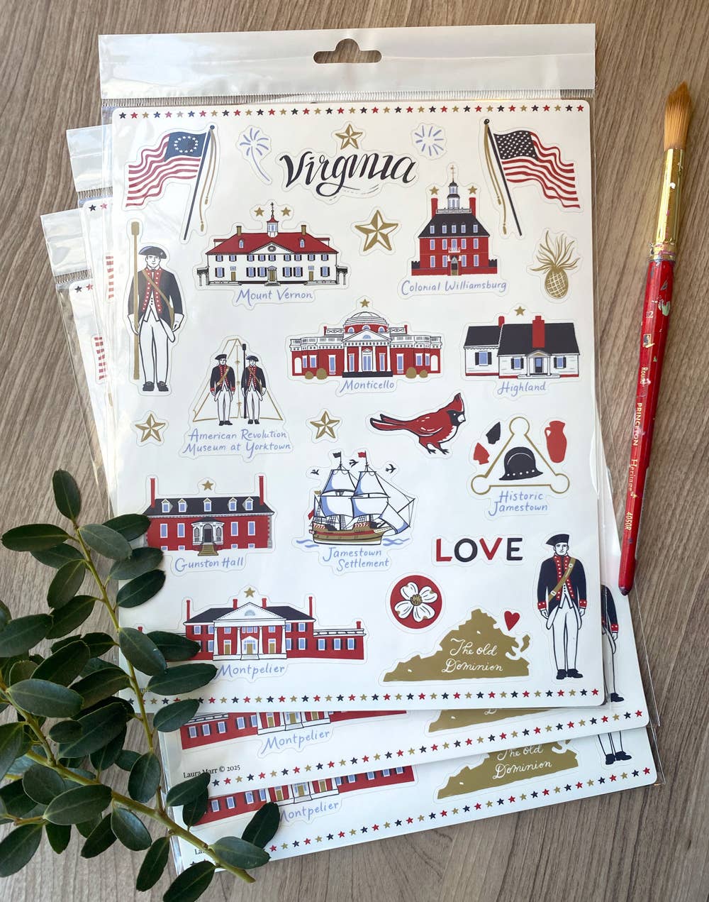 Flourish Creative - Wholesale Sticker - Virginia 250th Celebration Group Sticker Sheet