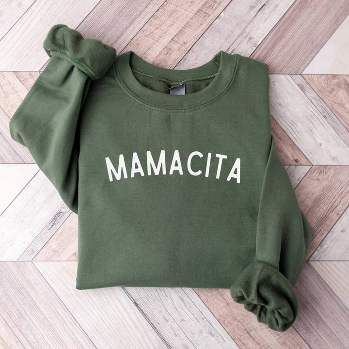 Sweatshirts à col rond Mama, cadeau pour maman, chandails Mamacita pour la vente par P E T I T R U E