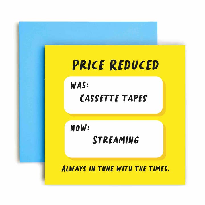 Huxters – wholesale Birthday card – Cassettes Now Streaming Happy Birthday Card0