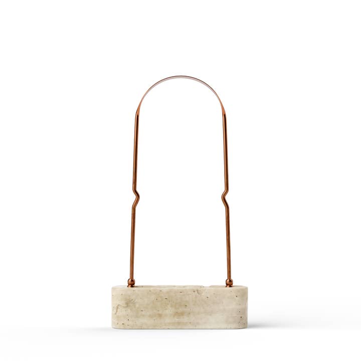 KÖPPEN - Wholesale Decorative Tabletop Object - Handcrafted Italian Travertine Stone Tongue Scraper Holder