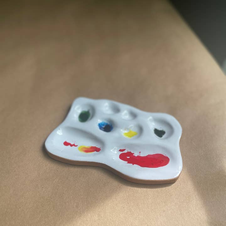 Busy Hands Studio - Wholesale Palette/Mixing Tray - Rock Ceramic Artist Paint Palette - Handmade Art Supplies1