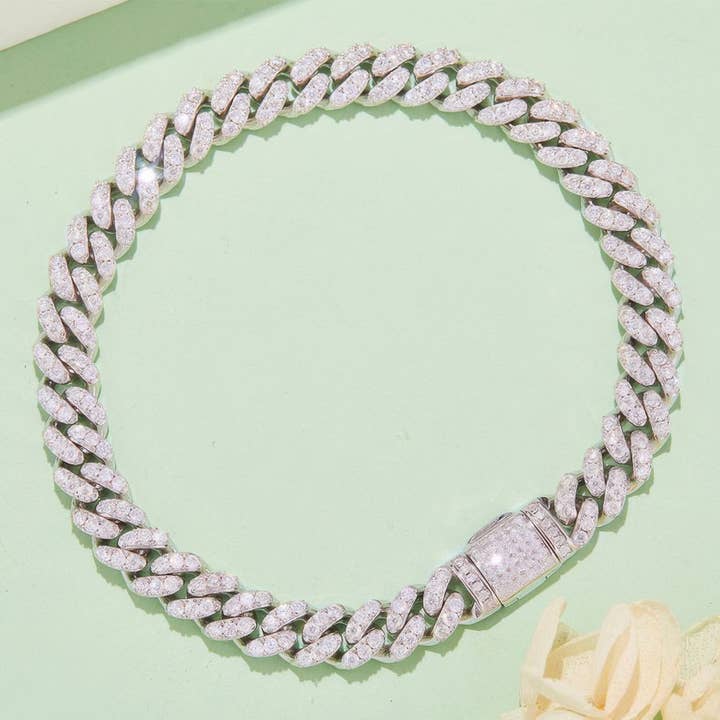 Sparkile - Wholesale Link & Chain Necklace - 6mm Moissanite Cuban Link Chain Necklace