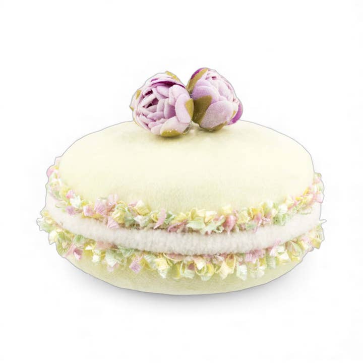 December Diamonds - Wholesale Decorative Tabletop Object - 3.5in Yellow Macaron Orn