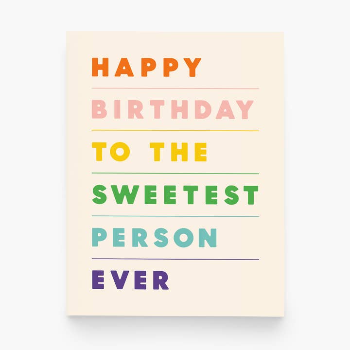 Grattis på födelsedagen till den sötaste personen någonsin gratulationskort för wholesale av paper&stuff