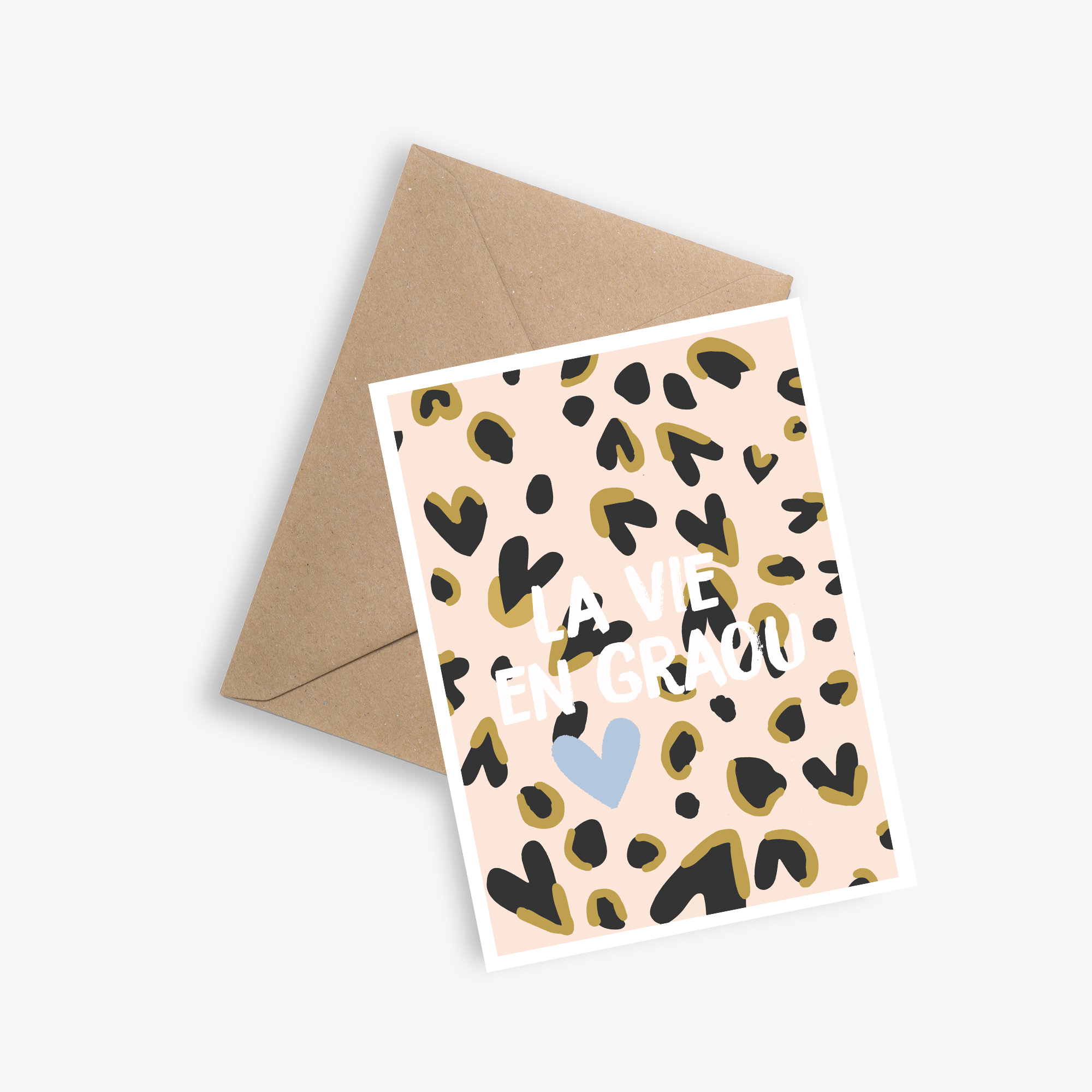 LE PAPIER GRAPHIQUE – wholesale Love card – La Vie en Graou (Life in Graou) - Simple card0