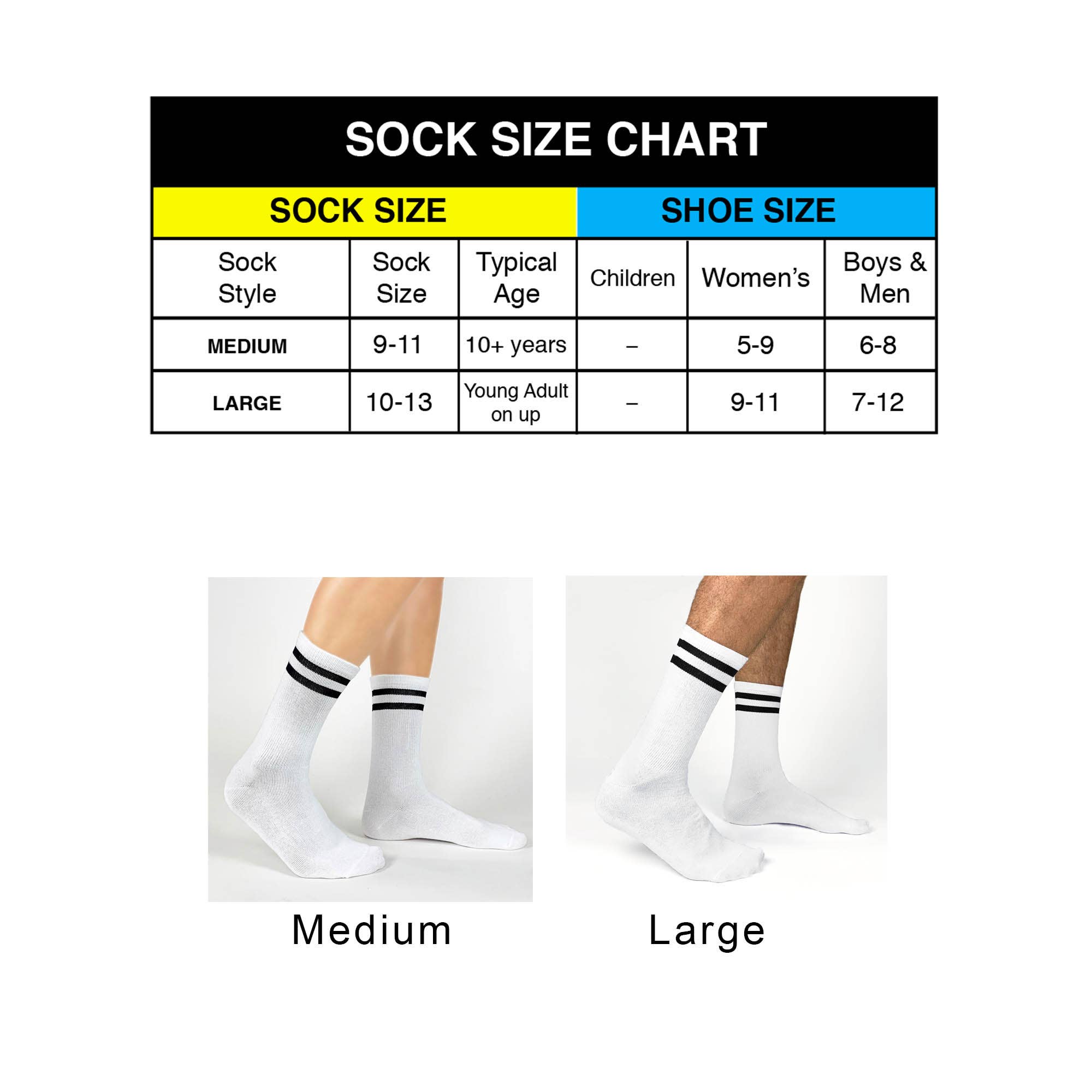 Sockprints - Wholesale Socks - Unisex - Custom Printed Striped Crew Socks with Gripper Soles3