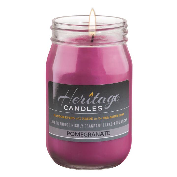 16-oz Canning Jar Candle - Pomegranate for wholesale by Heritage Candles