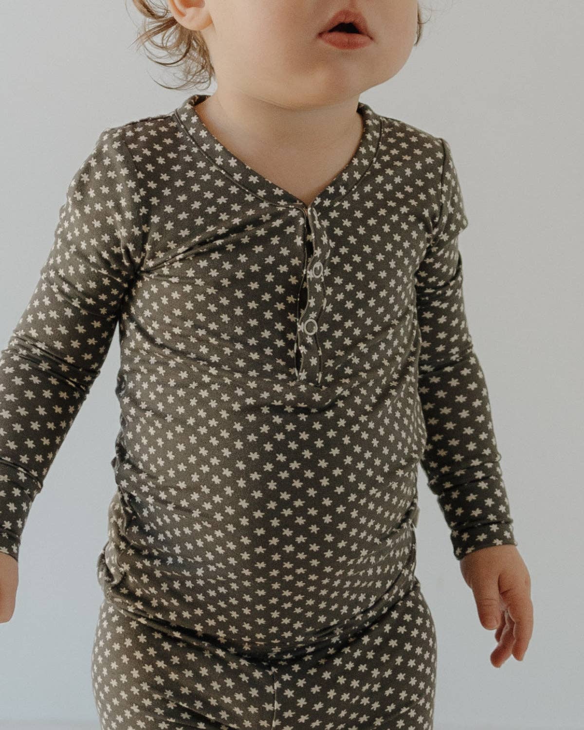 Forever French Baby - Wholesale Sleepwear Set - Kids - Bamboo Two Piece Pajamas | Green Flowers1