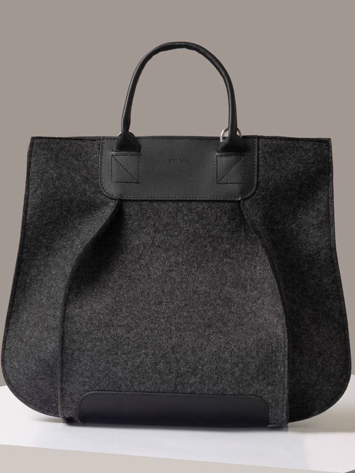 Frankie Merino Wool Tote in Charcoal for wholesale by Graf Lantz