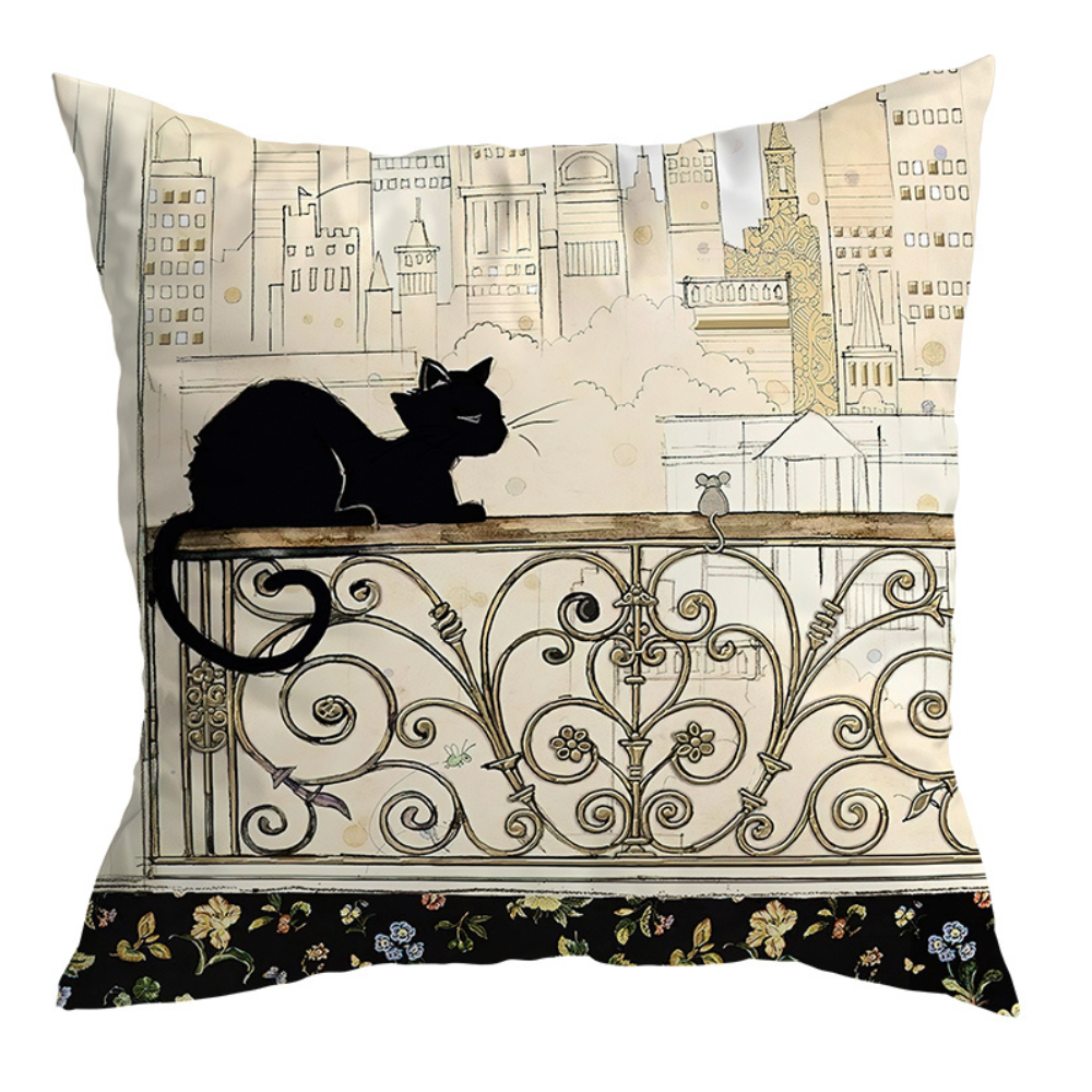 Moderny - Wholesale Throw Pillow Cover - Vintage Black Cat Cushion Covers3