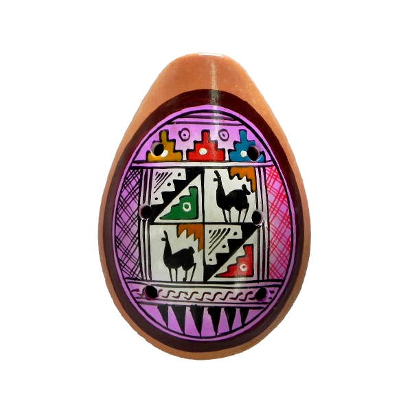 Pichincha - Wholesale Musical Instrument - Ceramic Geometric Design Large Ocarina Musical Instrument8