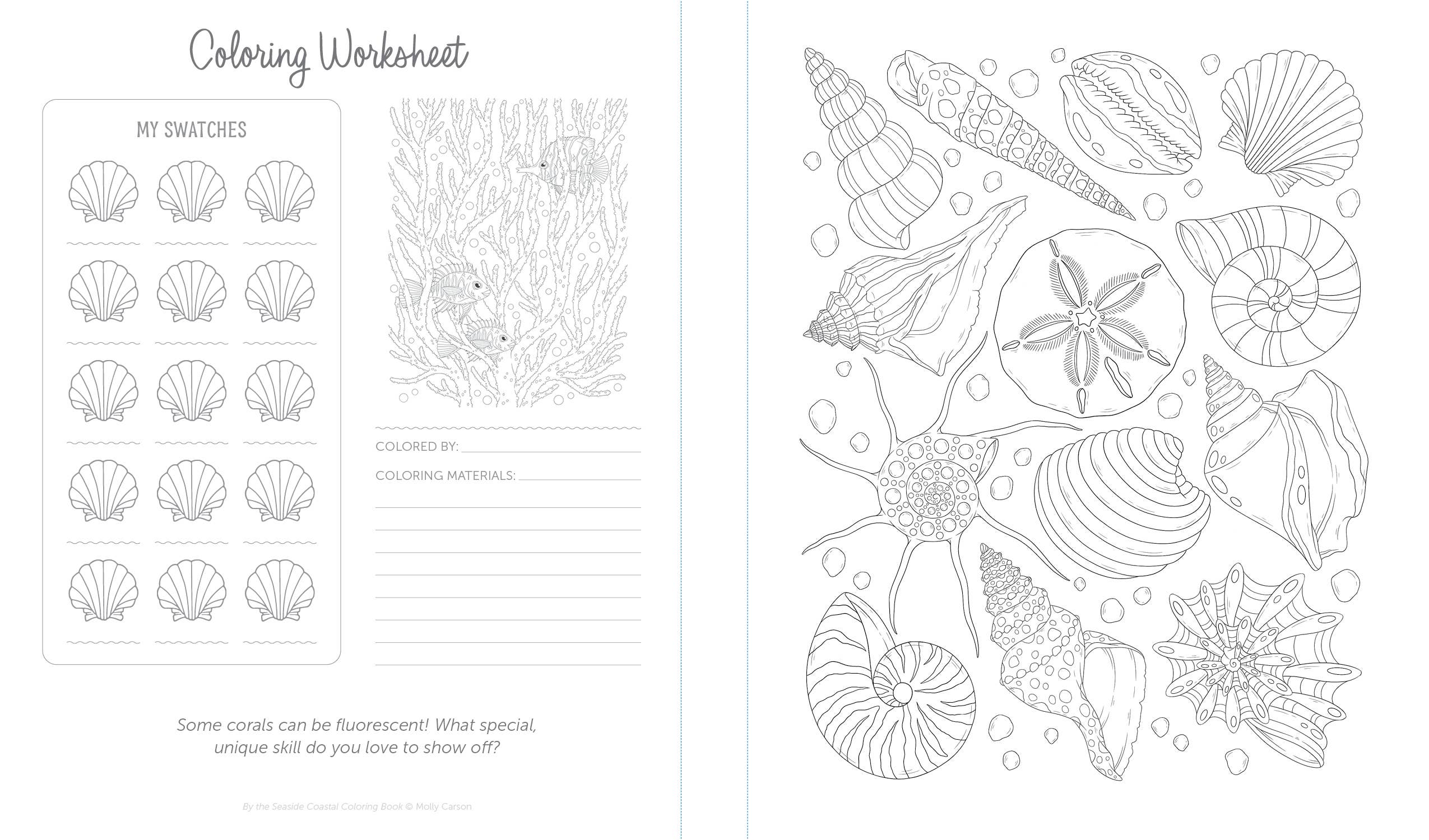 Schiffer Publishing - Wholesale Coloring & Activity Book - Adult - By the Seaside Coastal Coloring Book10