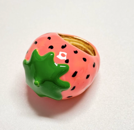 HoopLa - Wholesale Cocktail/Statement Ring - Fruit Basket Ring- Large Dome Fruit Rings- Enamel Hand Made3