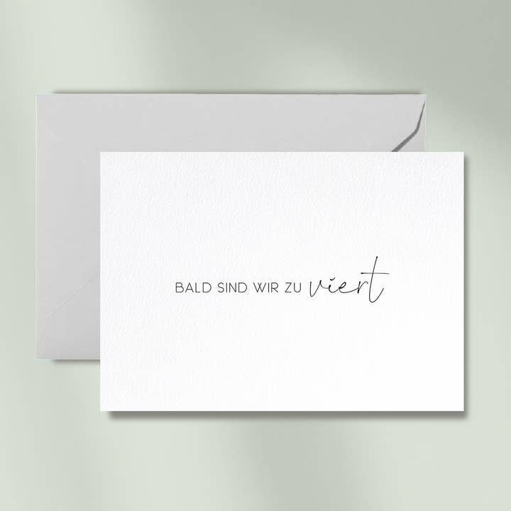 Em breve seremos quatro | cartão com envelope por atacado de Debblschebbl Design Studio