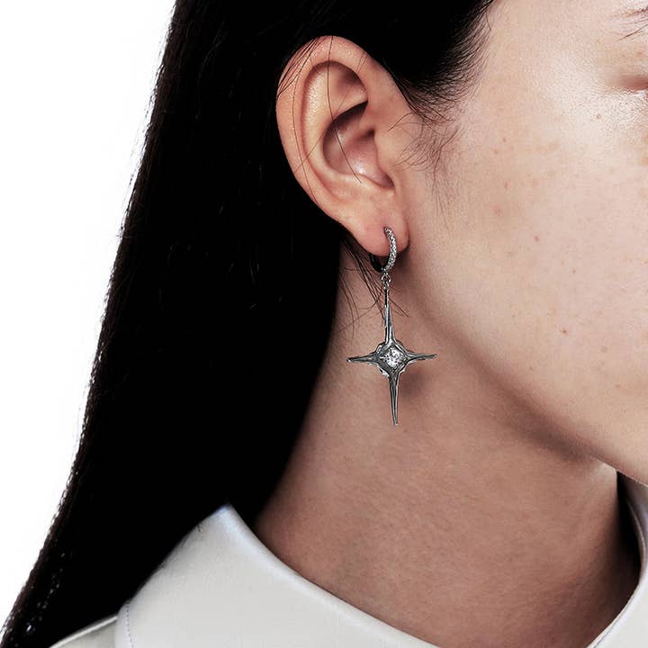 KINDNESS - Wholesale Dangle Earrings - KINDNESS minimal silver Baptism pendant earrings genderless