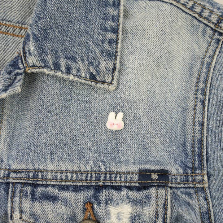Mini Story Co - Wholesale Lapel Pin/Button - Tiny Bunny Pin | Adorable White Rabbit Brooch | Cute Easter Bunny Accessory