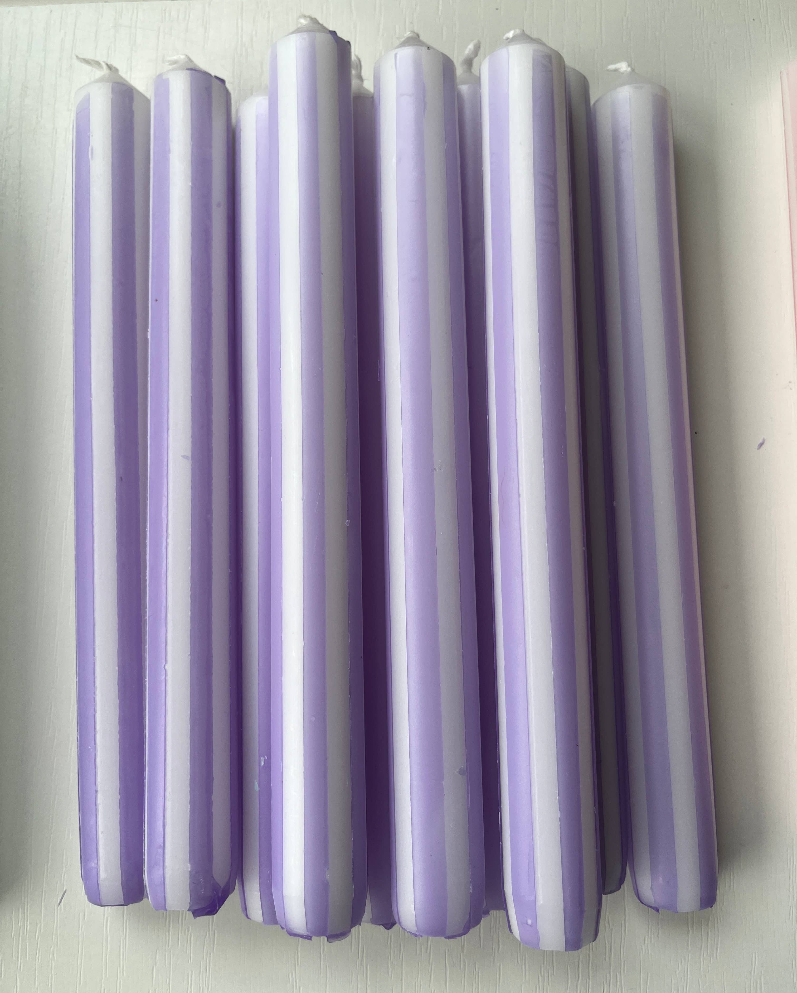 The Colour Emporium - Wholesale Tapered Candle/Candlestick - PASTEL PINSTRIPES individual6