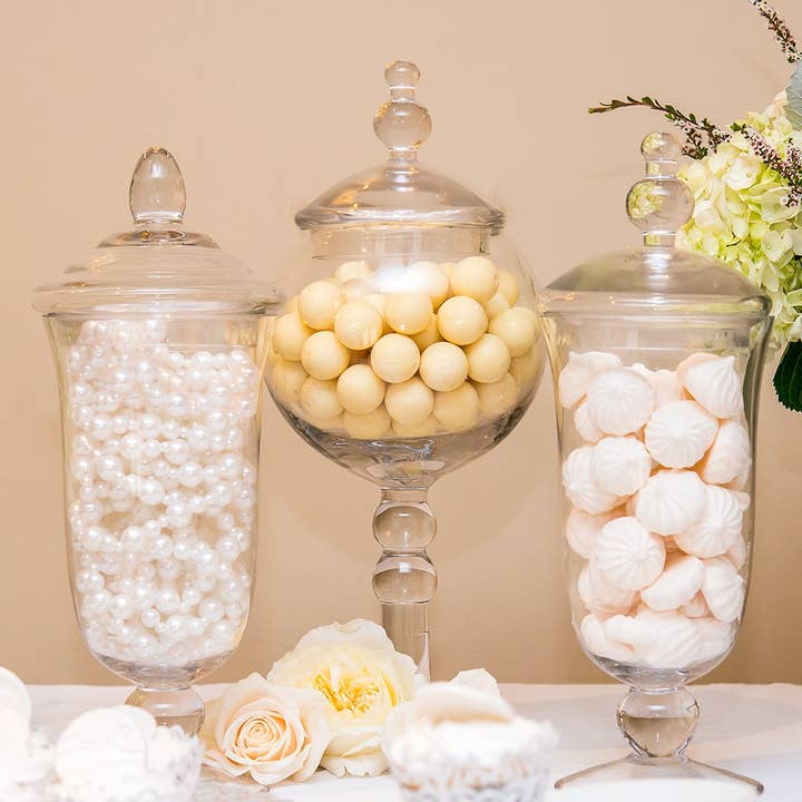 Weddingstar Inc. – wholesale Apothecary jar – Large Glass Apothecary Candy Jar–Footed Globe Bowl With Lid