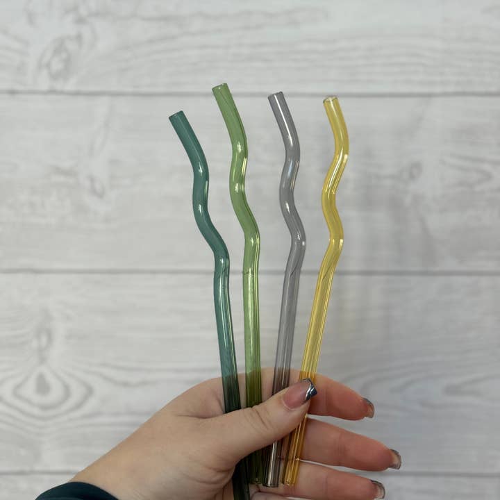 Mason Jar Designs - Wholesale Drinking Straw - Colored wavy straw