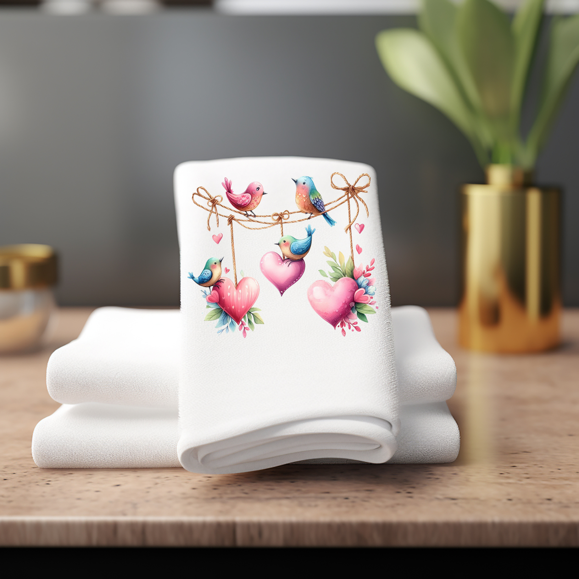 Fernville Creations – wholesale Hand towel – Valentine's Day Heart Fingertip Towel, Powder Room Accessory8