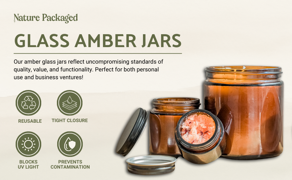 Nature Packaged – wholesale Jar – Glass Amber 1 Oz Jar7