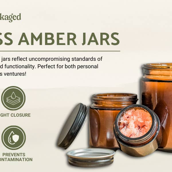 Nature Packaged - Wholesale Jar - Glass Amber 1 Oz Jar7