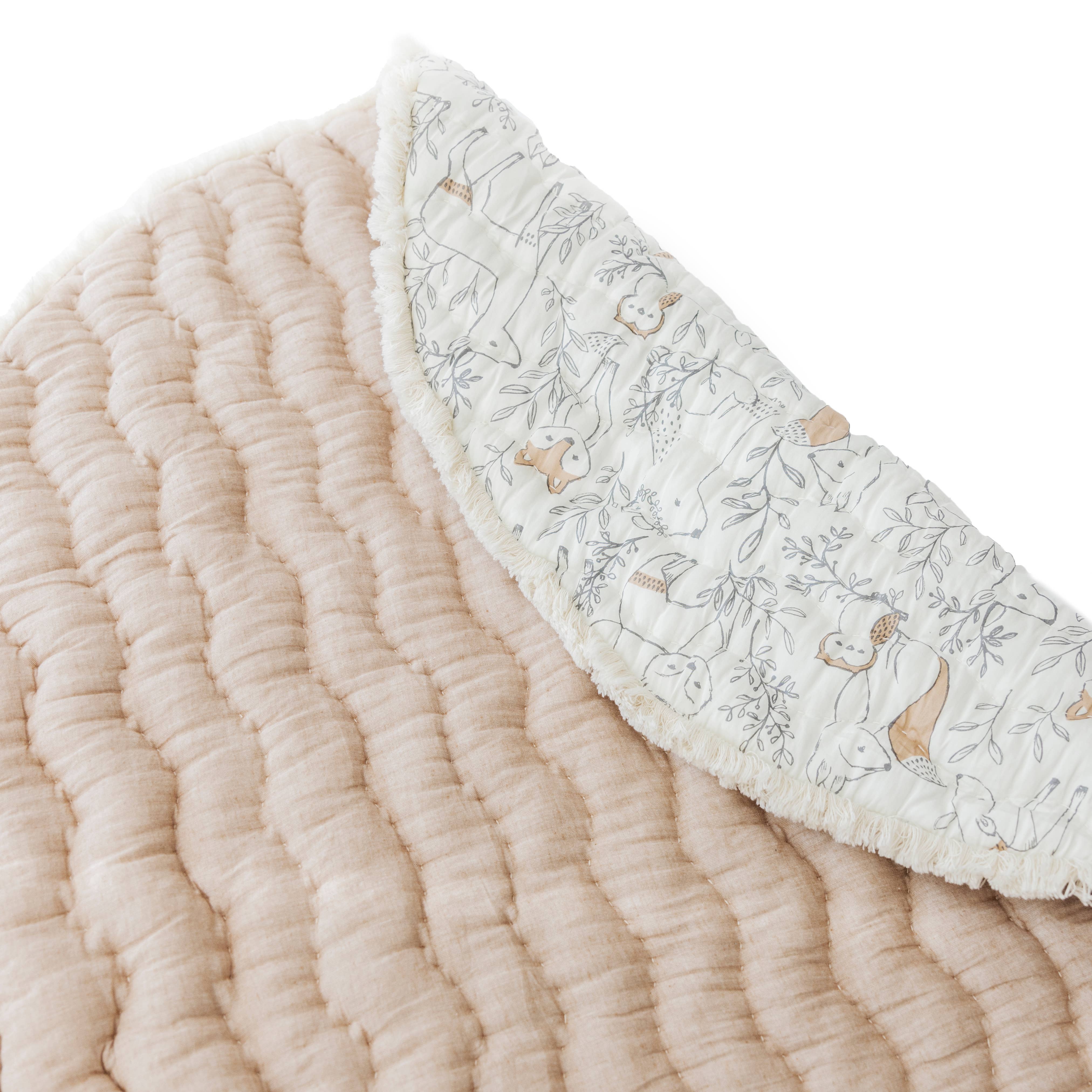 Crane Baby - Wholesale Play Mat - Kids & Baby - Ezra Quilted Playmat (Woodland)6
