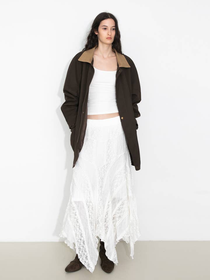 Brown Cropped Faux Suede Jacket with Contrast Collar for wholesale on Faire4