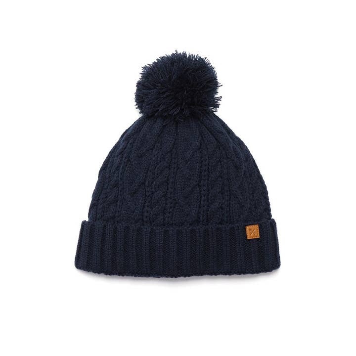Classic Cable Knit Hat in Navy for wholesale by Northern Classics
