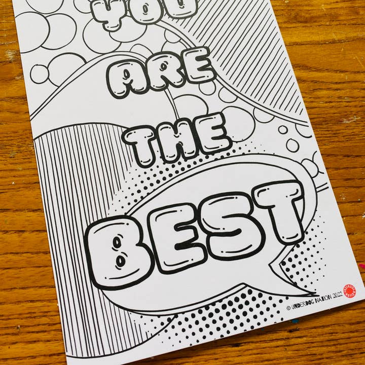 UNDERDOG NATION – Engroshandel Fødselsdagskort – Farve et kort - børns farve lykønskningskort6