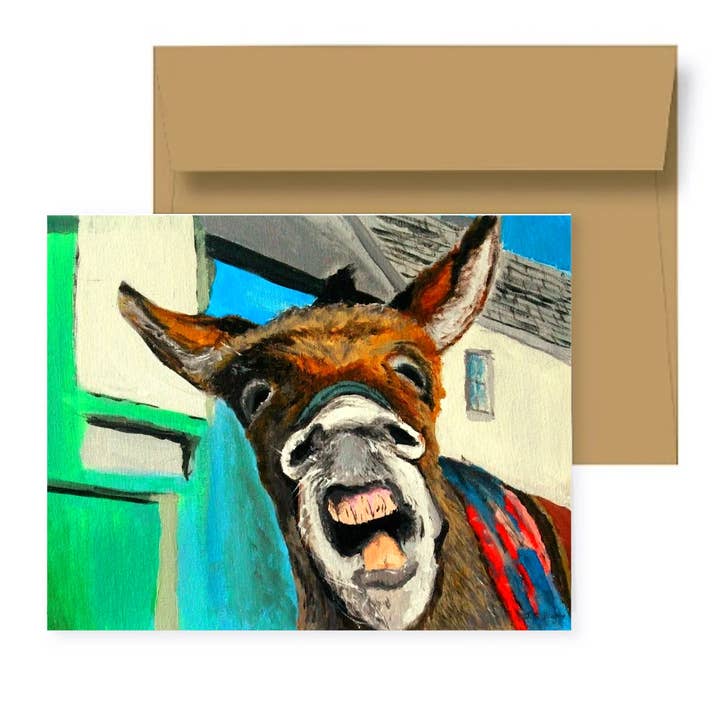Dingle-åsnan - Hälsningskort/Handgjort för wholesale av Johnnerdraws