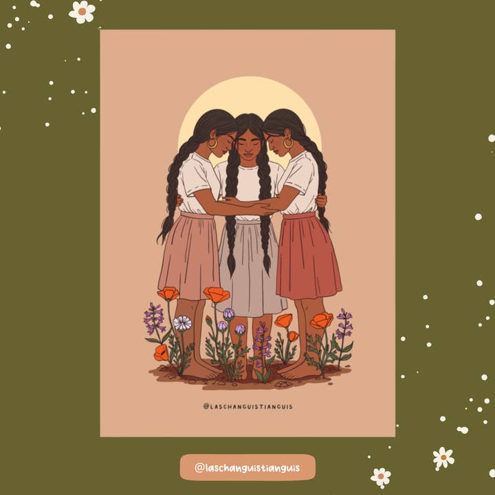 Mini impresión de arte 5x7 "Hermandad" | Ilustración de artista latina para venta al por mayor de Las Changuis Tianguis