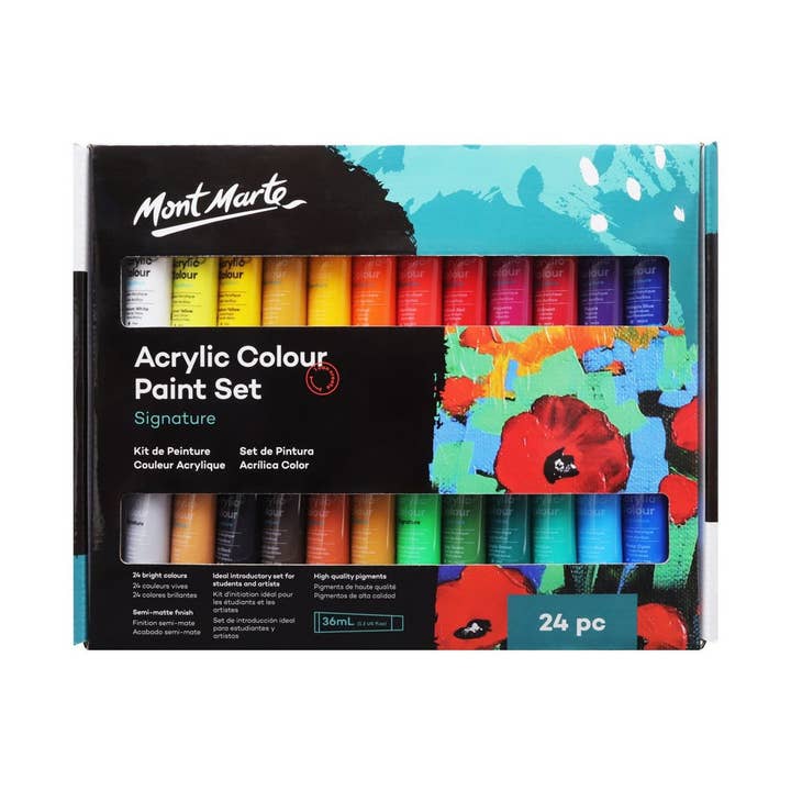 Acrylic Color Paint Set Signature 24pc x 36ml (1.2oz) for wholesale by Mont Marte Usa, Inc.