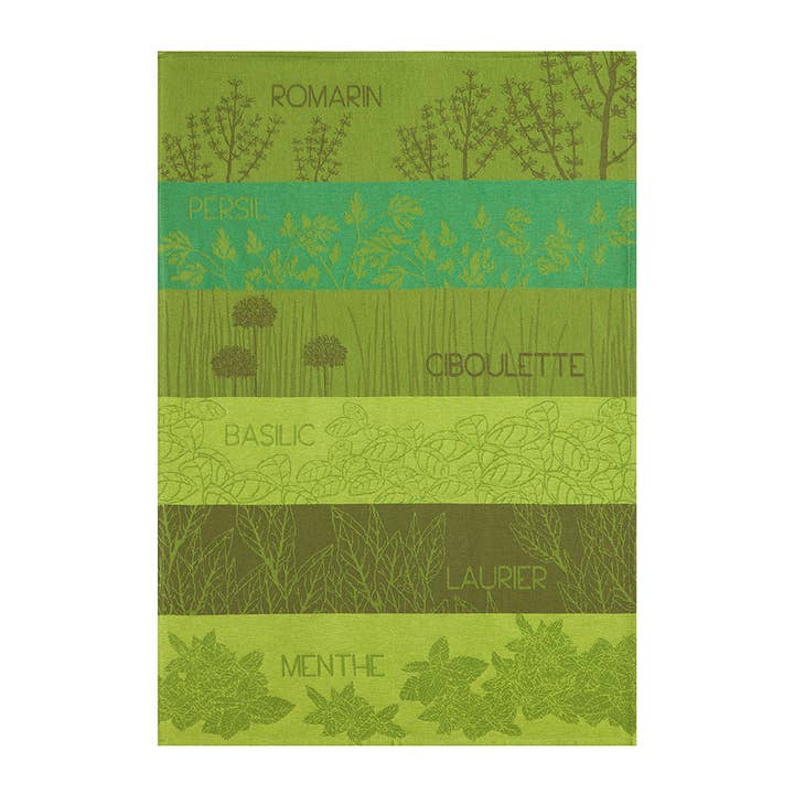 Herbes Aromatiques - Jacquard Tea Towel 50x75 in Cotton for wholesale by Coucke