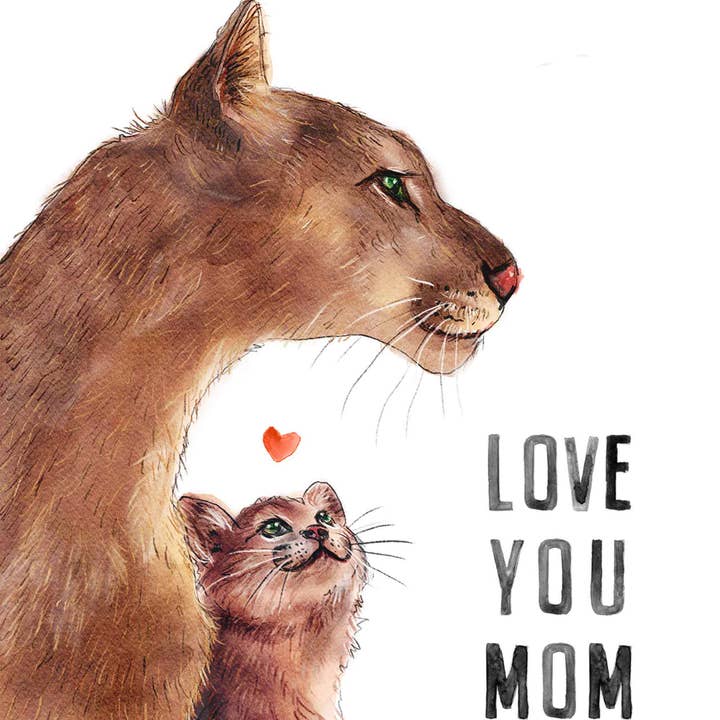 Liyana Studio – Großhandel Muttertagskarten – Mountain Lion Mom — Süße Muttertagskarte1