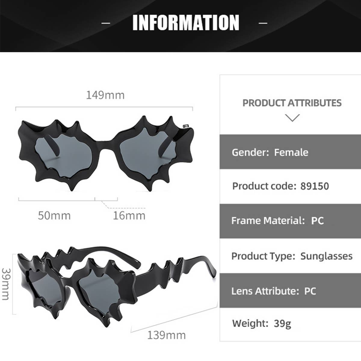 ACCITY - Wholesale Sunglasses - Women's - 2024 IRREGULAR FUTURISTIC PUNK SUNGLASSES UNISEX_CWASG02546