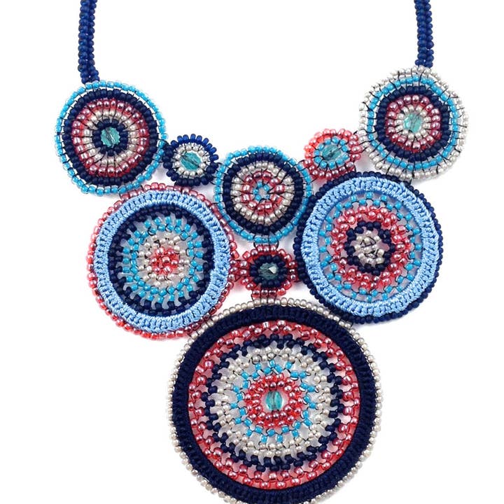 Beaded erklæring halskæde-Americana for engroshandel hos KVZ Designs