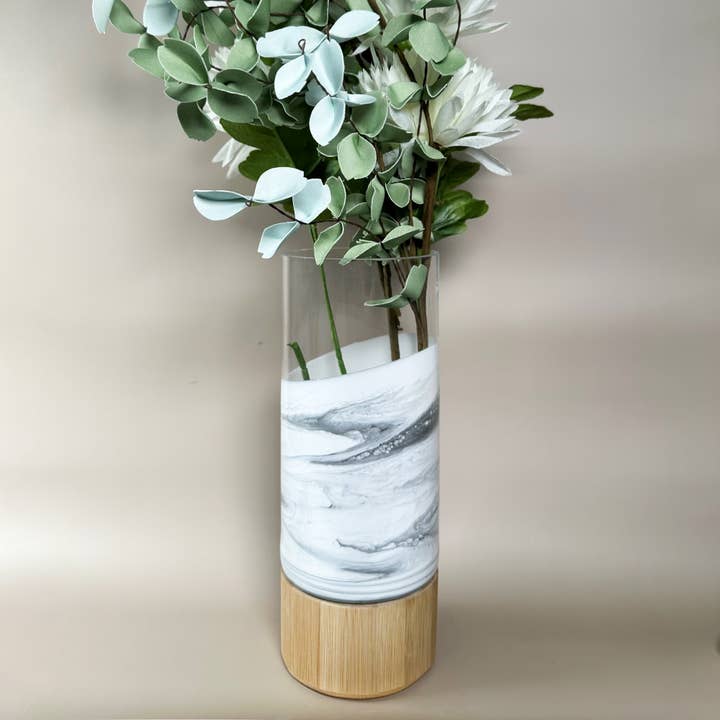 Lynn & Liana Designs - Wholesale Vase - NEW!!! Resin Accented Vase with Bamboo Base (NO TARIFFS)27