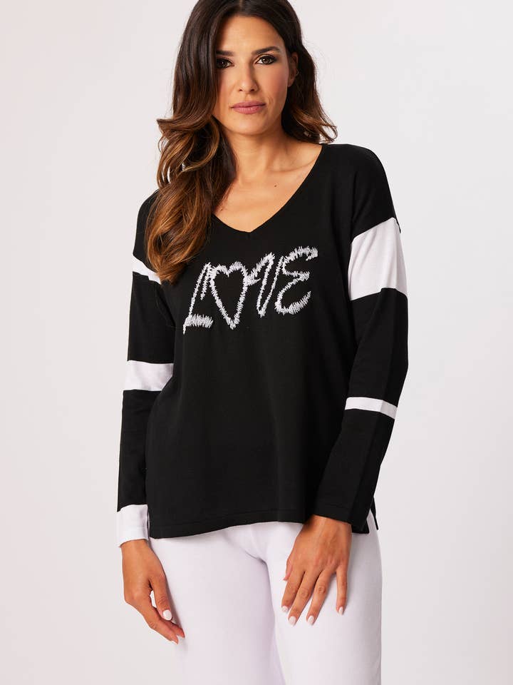 Top AMOR de cuello en V para venta al por mayor de French Kyss