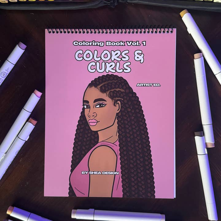 Colors & Curls Vol 1 Artist Edition Coloring Book for wholesale by Shea Design