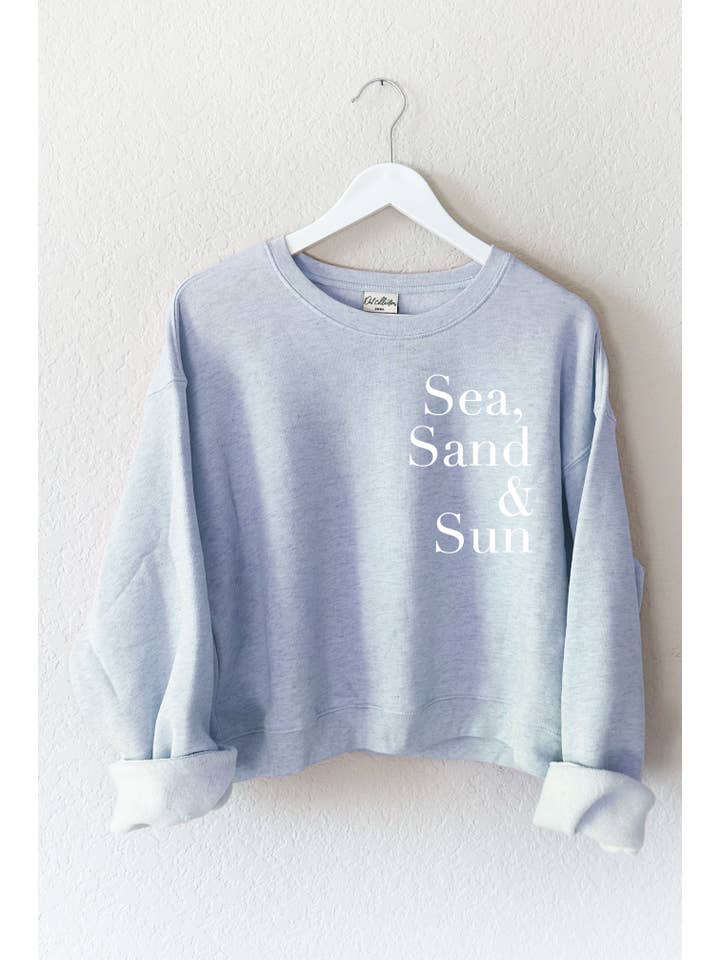 OAT COLLECTIVE - Vente Sweat-shirt à imprimés – femme - Sweat-shirt graphique mi-long « Sea, Sand and Sun »11