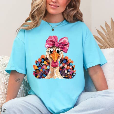 Bama Screens - Wholesale Graphic Sweatshirt - Women's - Glam Glitter Brushstroke Turkey #BS83878