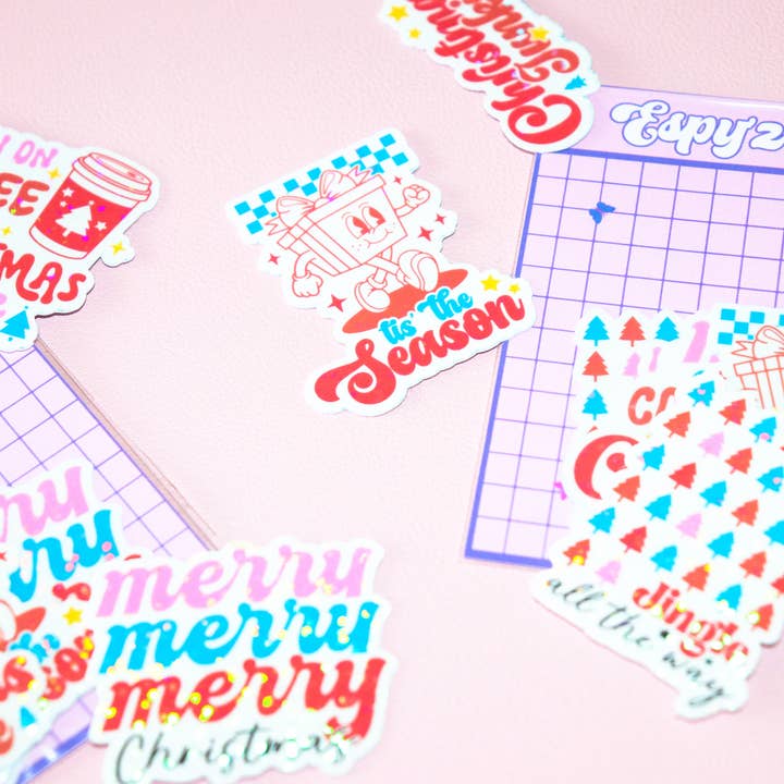 Julholografiskt klistermärkespaket - Det är säsongen för wholesale av Espyz Studio