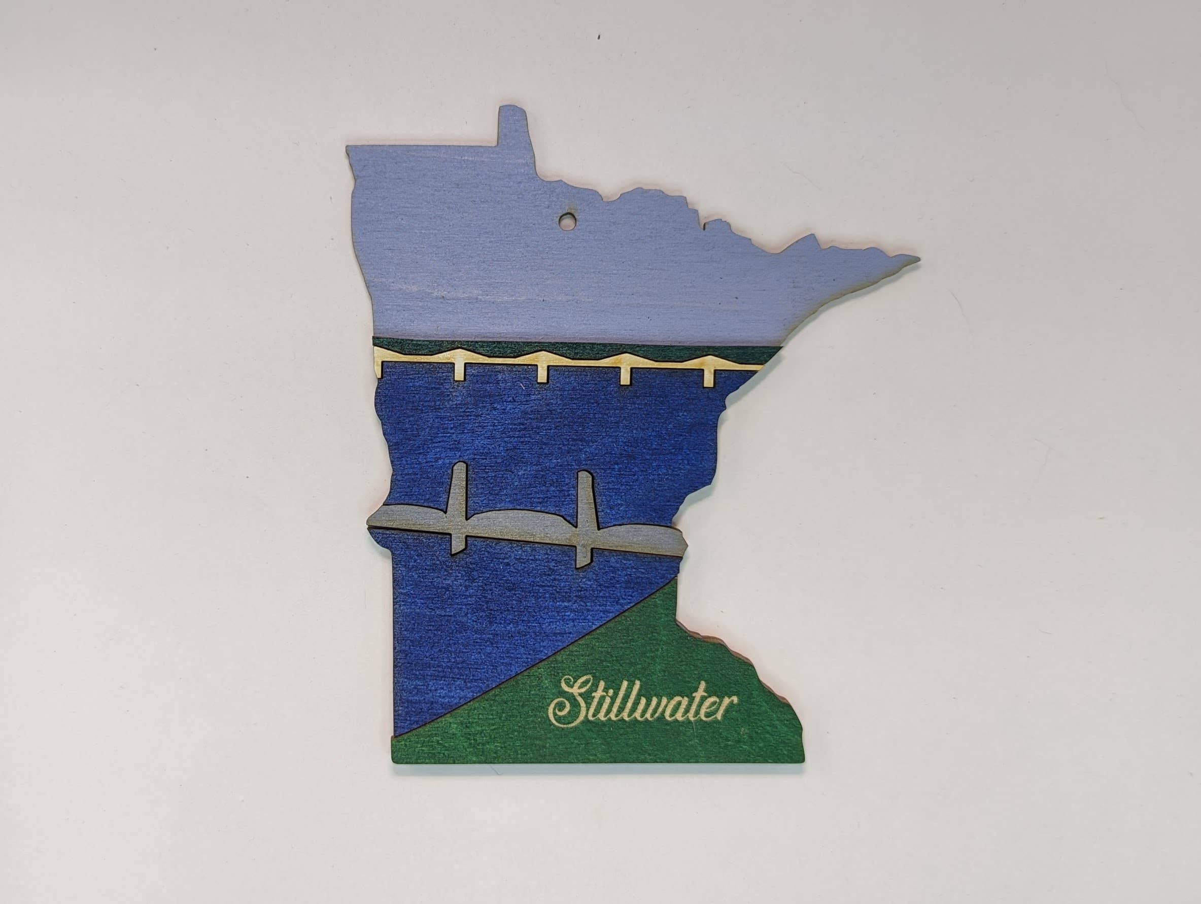 Knit and Nailed - Wholesale Ornament - Minnesota Wood Ornament Art 5" varieties29