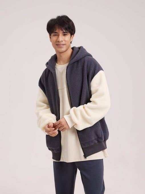 Contrast-Trim Hooded Terry Jacket(Men) for wholesale by NAP