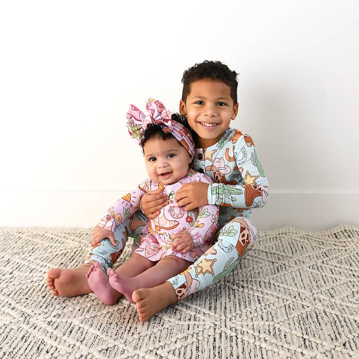 Gigi and Max – wholesale Tutu - Barn – Lainey Rosa Western Tutu Bebisdräkt med Tryckknappar