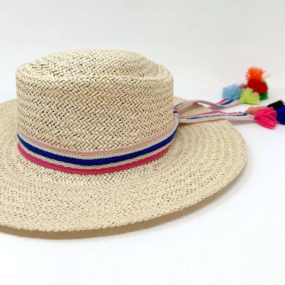 Sensibling Corp. – wholesale Hat accessory – Women's – Striped Crochet Tassel Tip Hat Band6