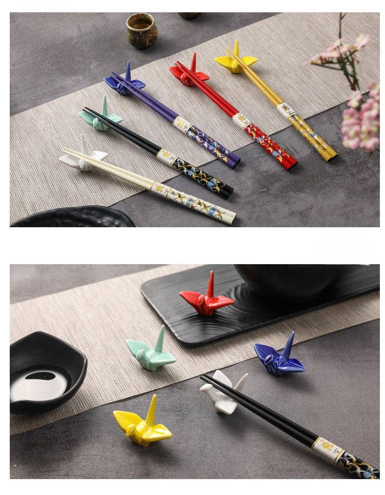 Gohobi （We cover U.S. import duties） - Wholesale Chopsticks - Gohobi A Set of 5 Pairs of Swan Wooden Chopsticks and Rests7