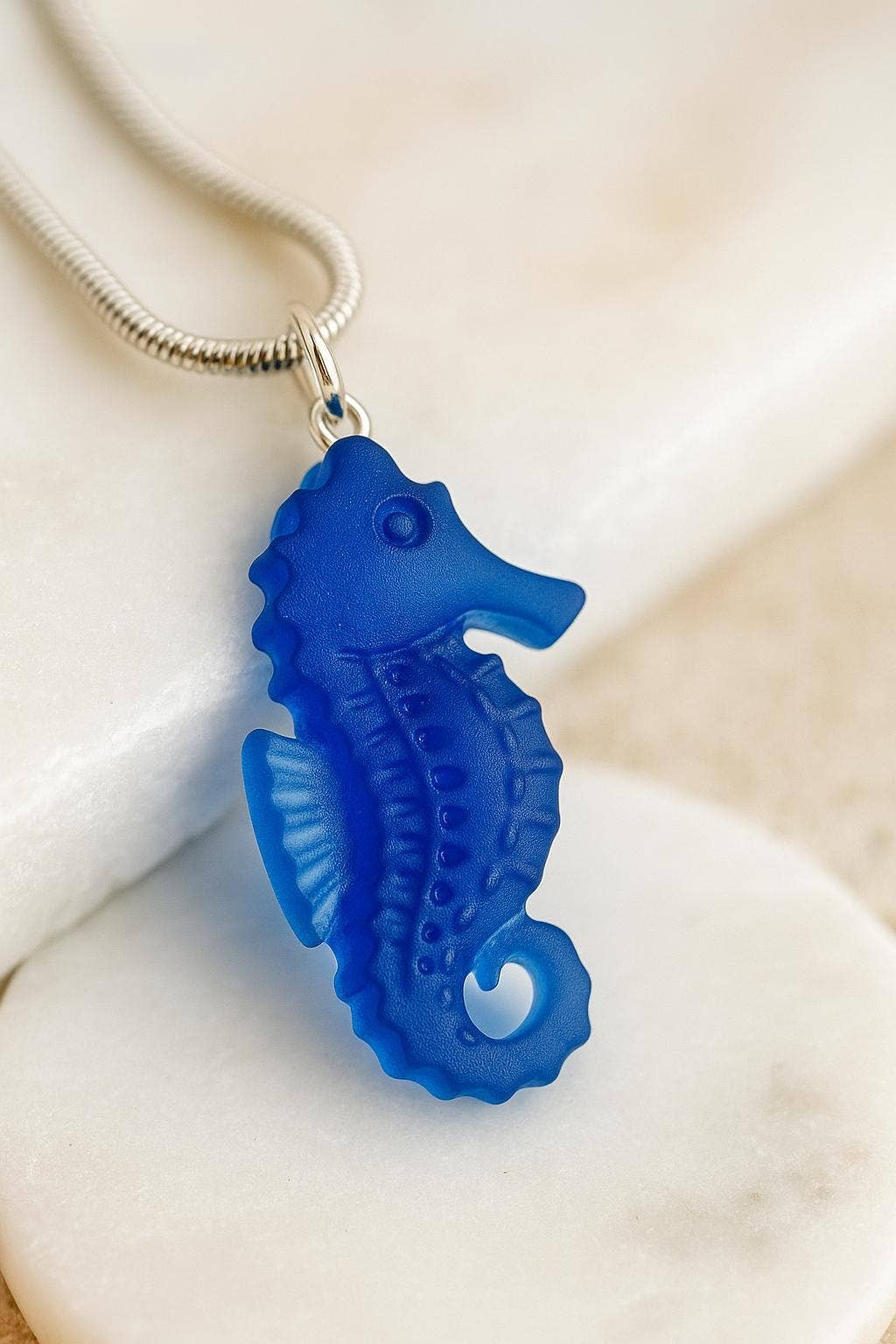Bad Apple Designs - Wholesale Pendant/Charm Necklace - Ocean-Inspired Seahorse Sea Glass Necklace Handmade2